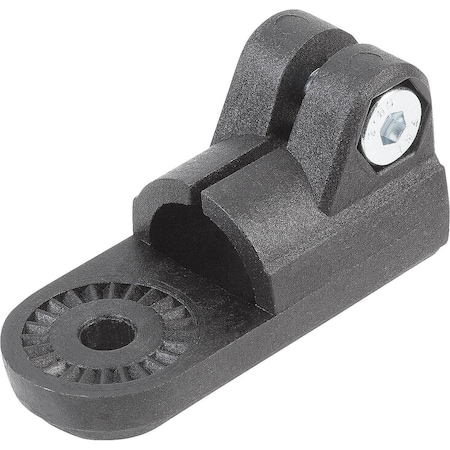 Kipp Tube Clamp Joint Block W Internal Toothing For Rnd. Tubes A=30, Plastic Black, Comp:Steel Electro K0484.30